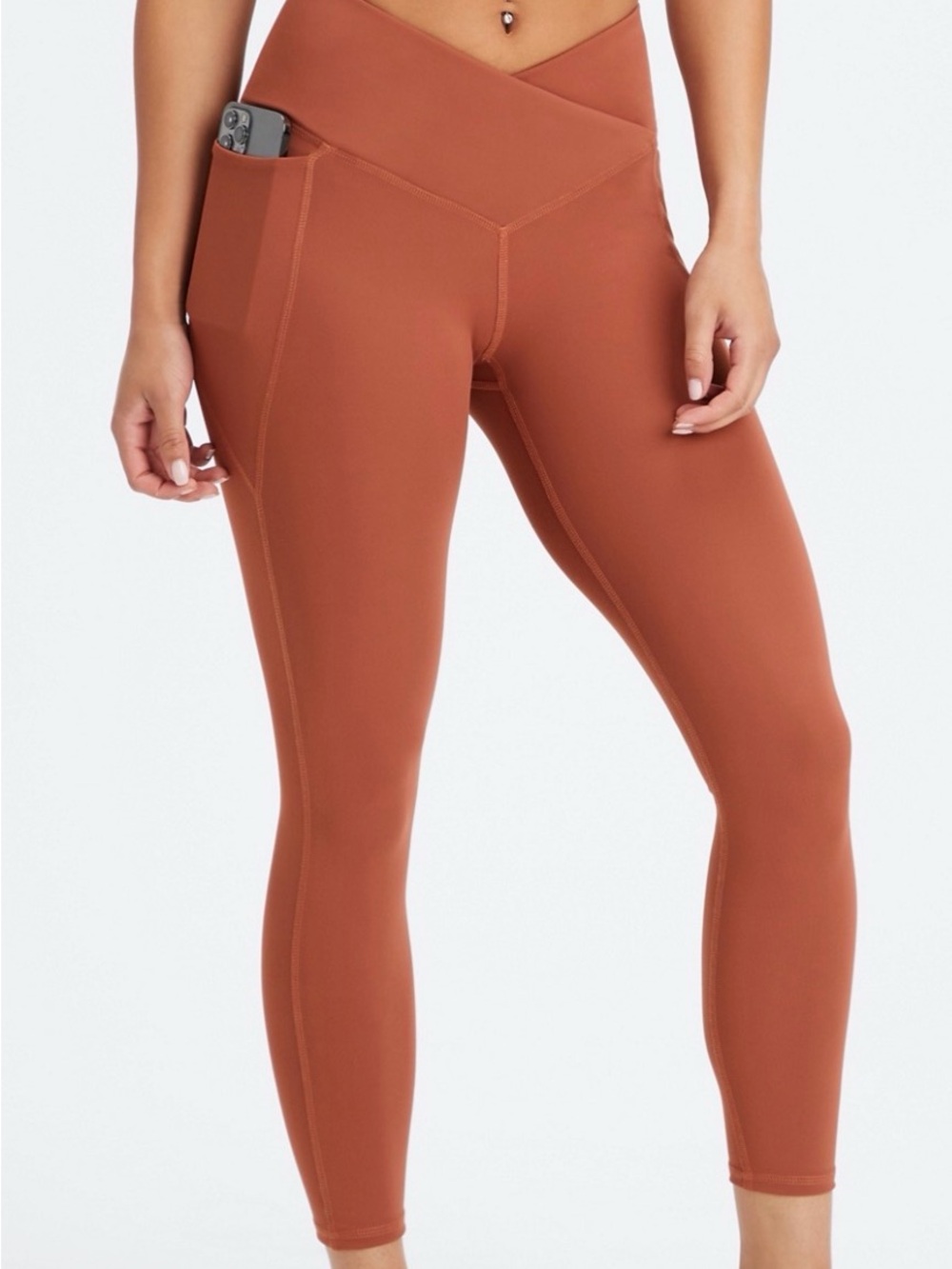 Oasis PureLuxe Fabletics Crossover 7/8 Legging- Mahogany